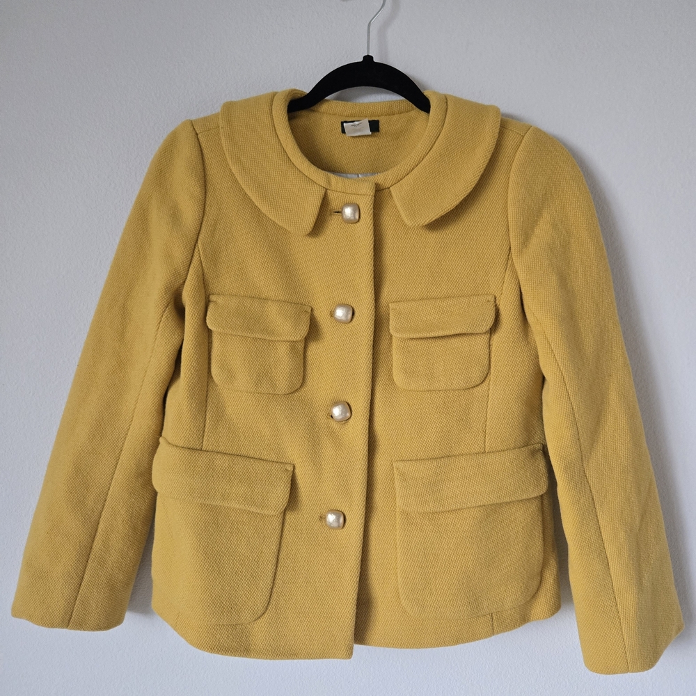 J. Crew Yellow Blazer with Pearl Accents
